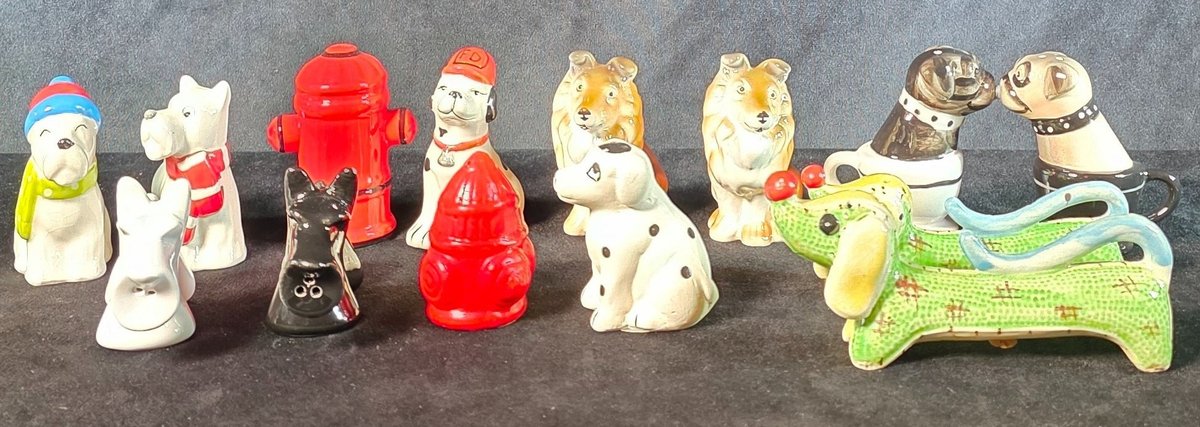 (7) Sets of Dog Motif Salt & Pepper Shakers