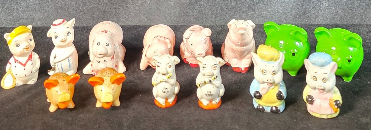 (7) Sets of Pig Motif Salt & Pepper Shakers