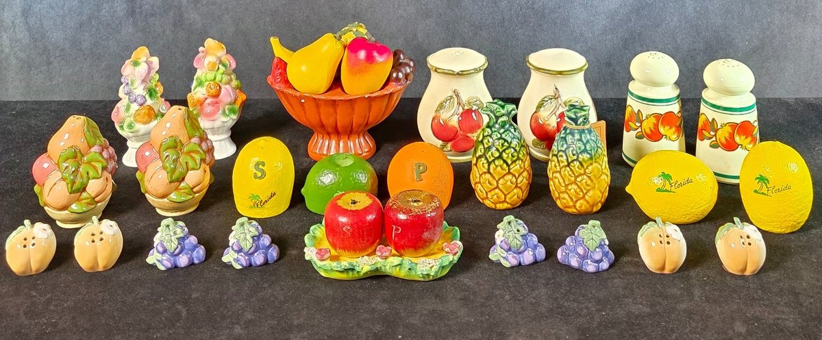 (13) Sets of Fruit Motif Salt & Pepper Shakers