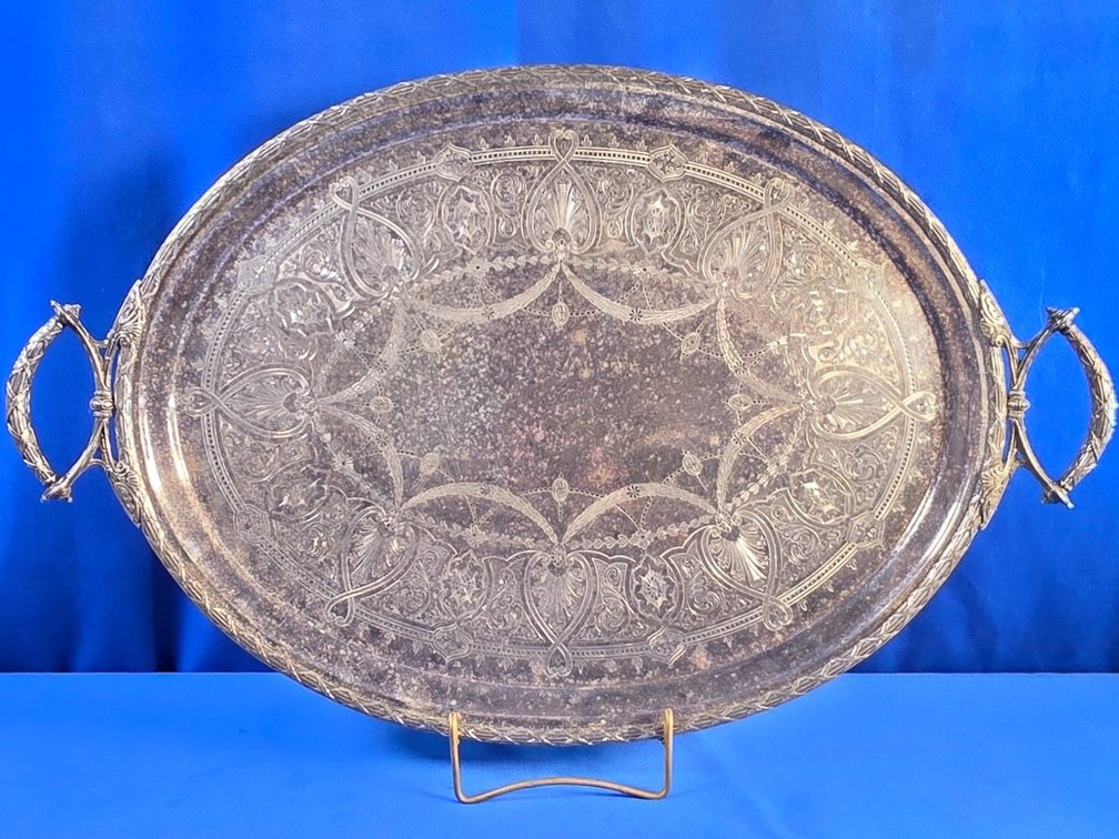 H W & Co. Silver Serving Tray