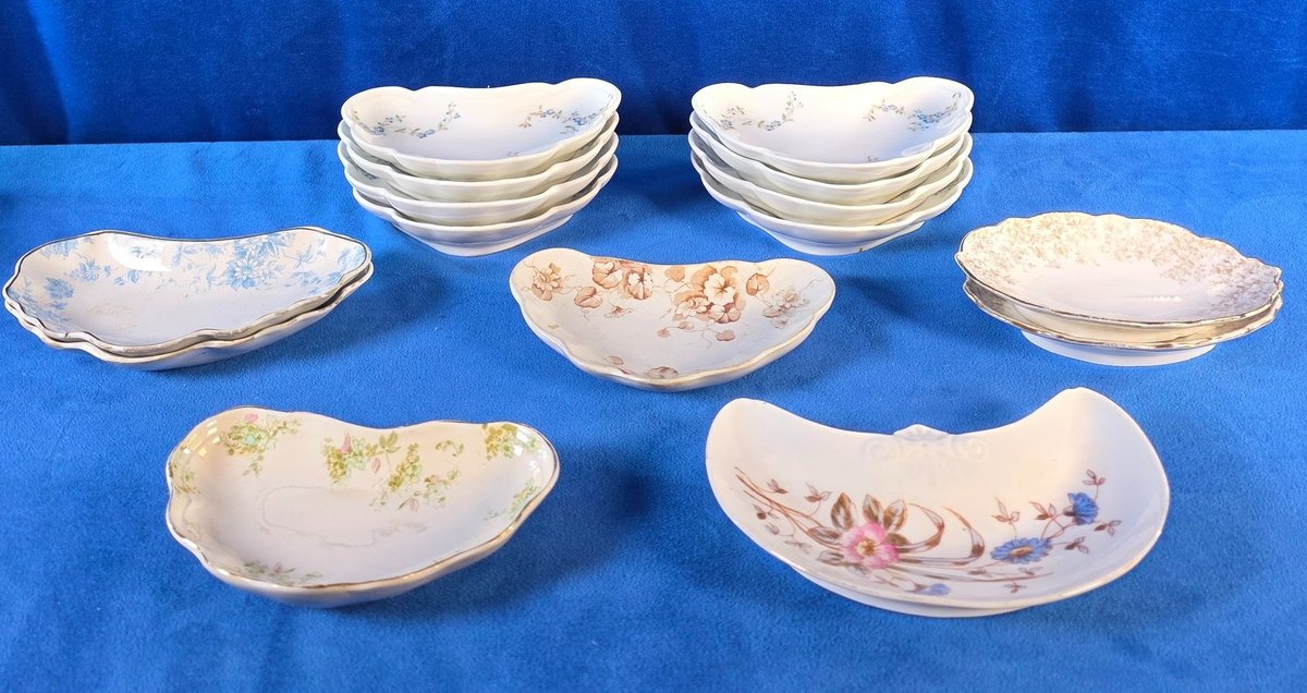 (13) Kidney Shaped Porcelain Side Dishes & More