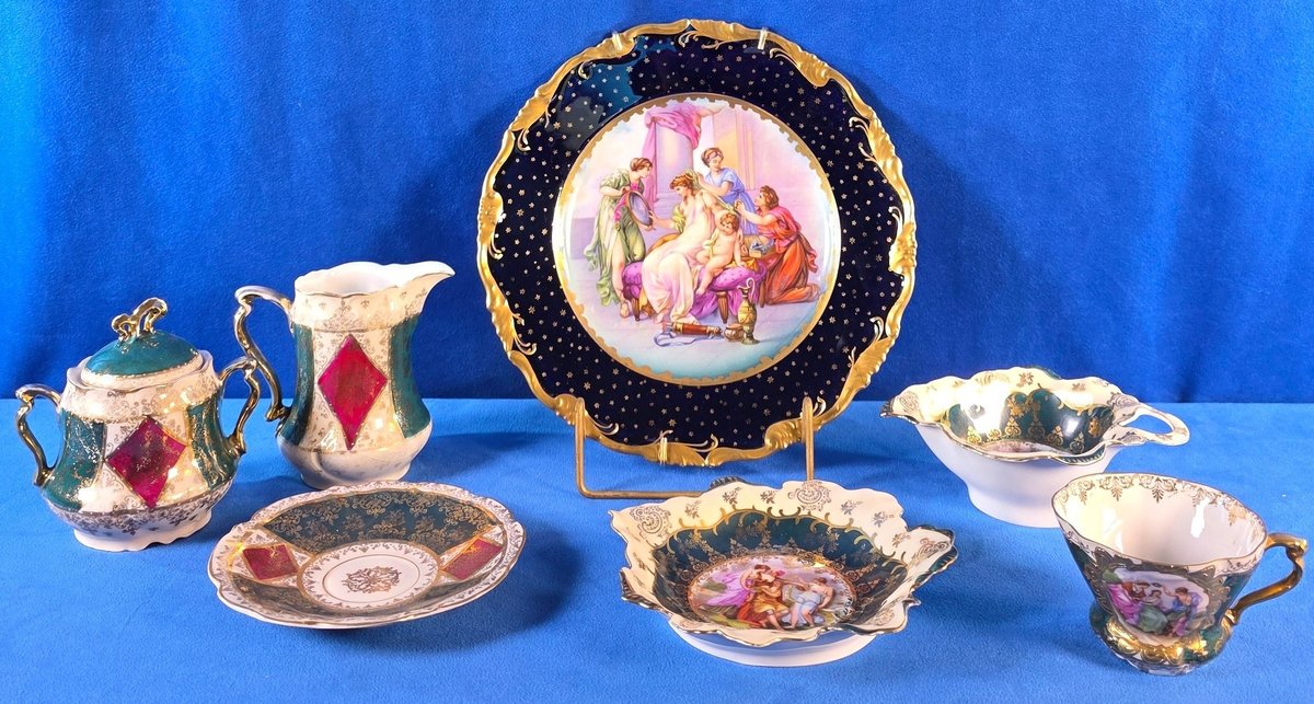 Vintage RC Crown Bavaria Plate, (2) Cream and Sugar Sets & More