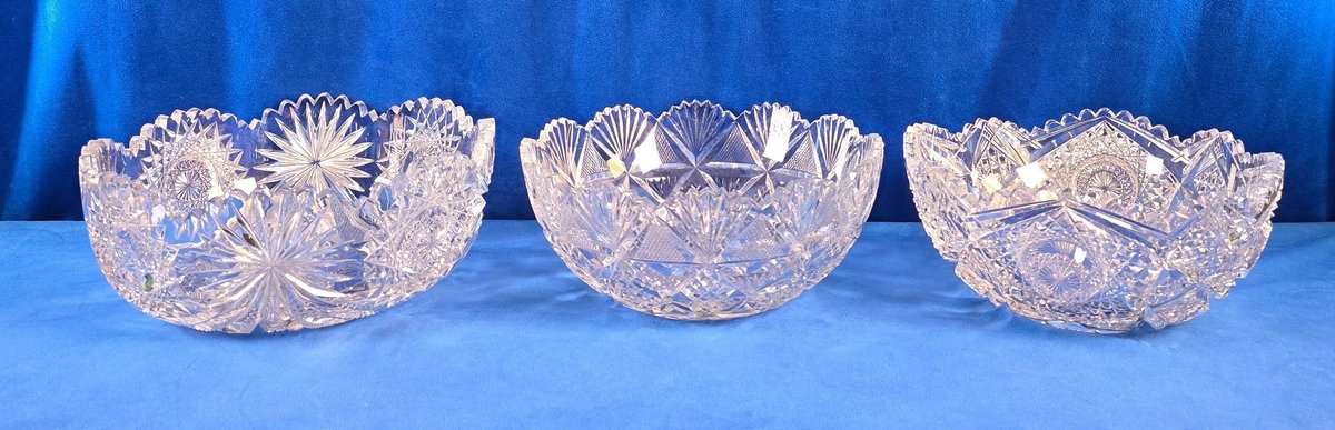 (3) Vintage Glass Serving Bowls