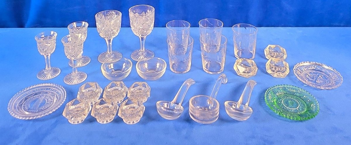 Assorted Glass & Crystal Stemware, Salt Cellars & More