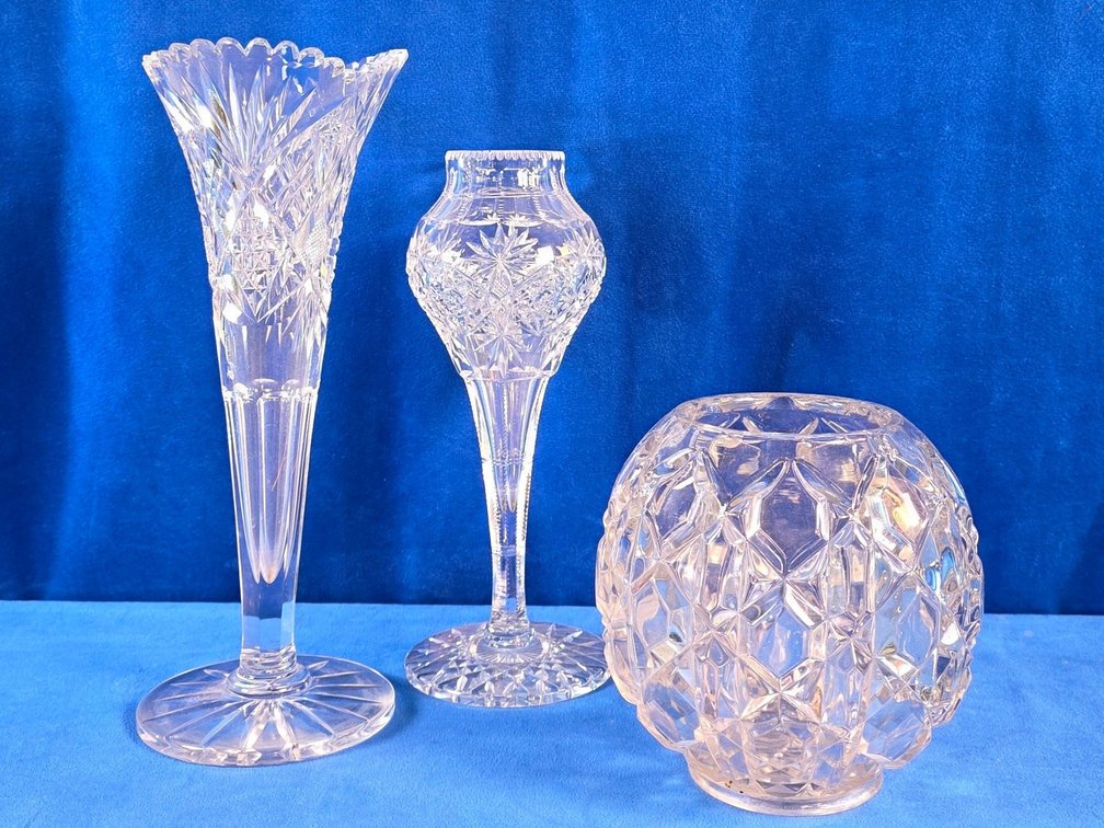 (2) Vintage Vases, (1) Vintage Rose Bowl