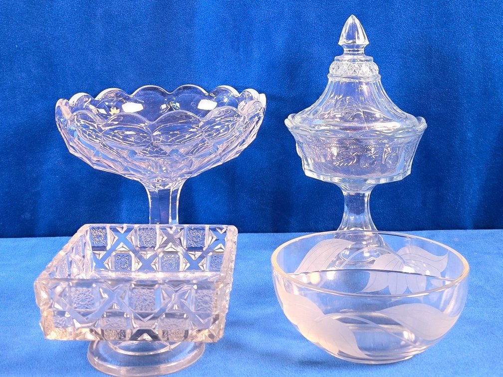(4) Vintage Glass Candy Dishes