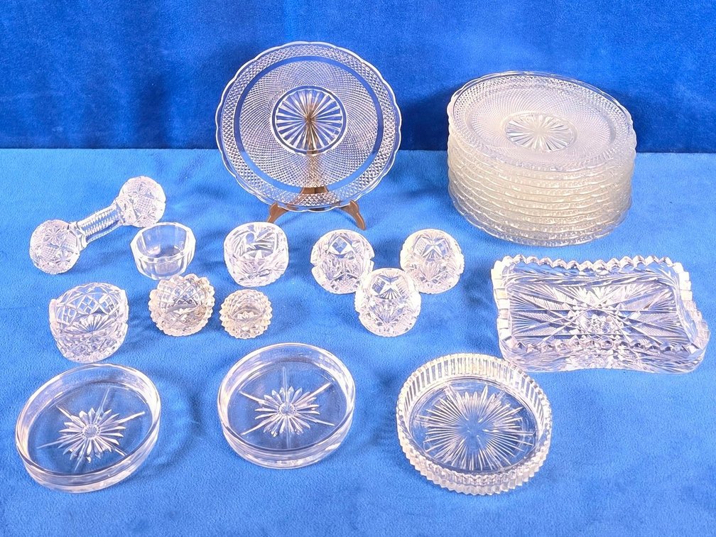(12) Glass Saucers, Salt Cellars & More