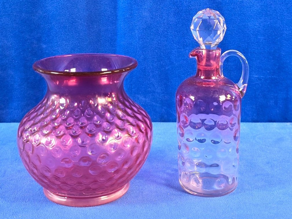 Cranberry Bowl & Cruet