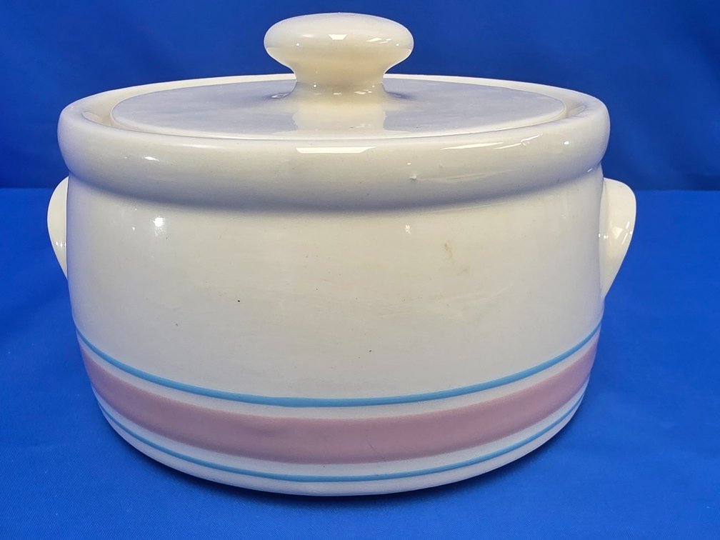 Striped Ceramic Bean Pot