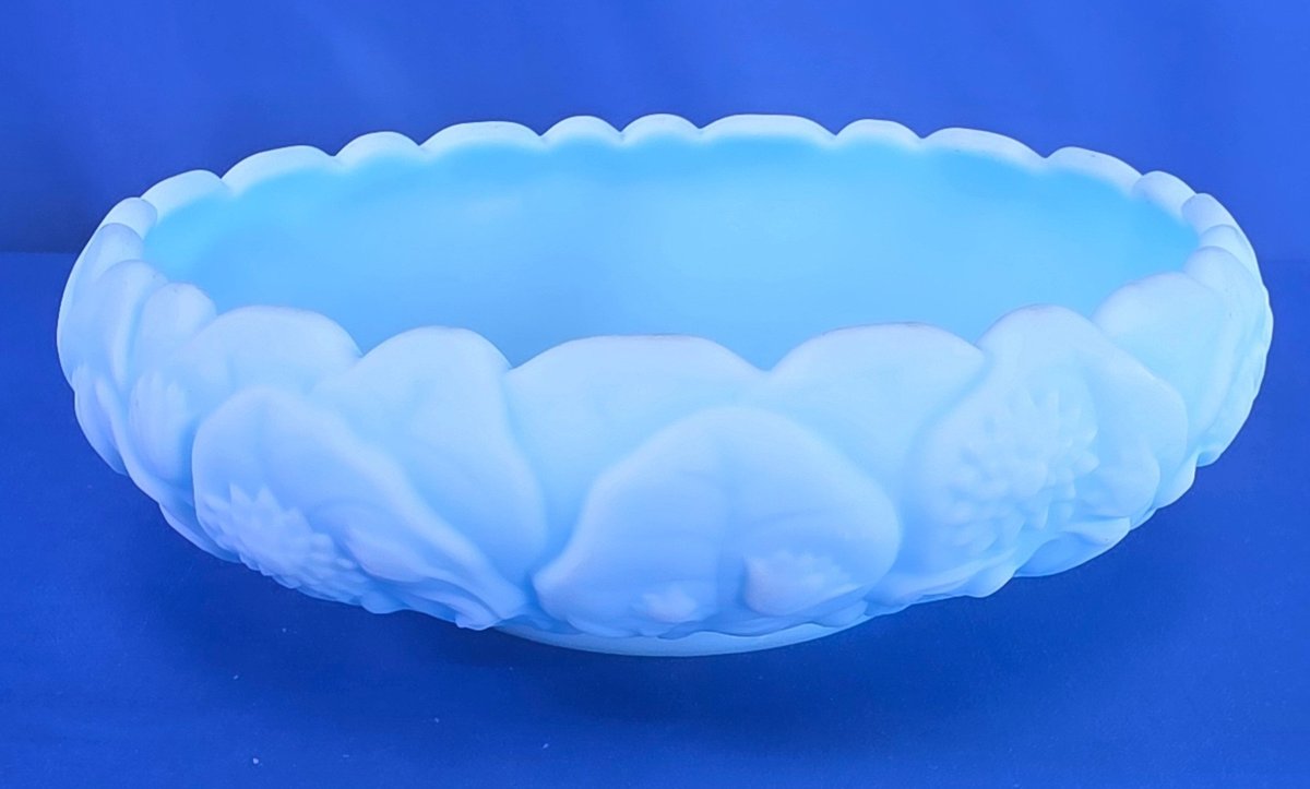 Fenton Blue Milk Glass Bowl