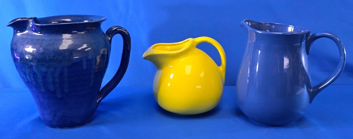 (3) Assorted Glazed Ceramic Pitchers