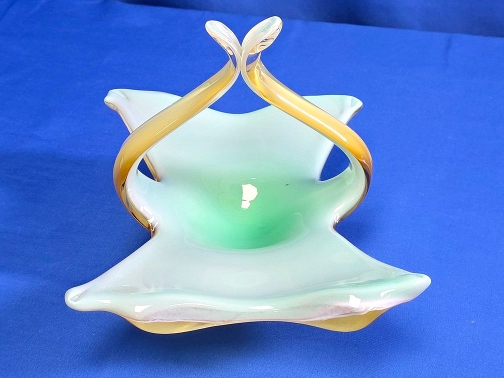 Vintage Art Glass Basket