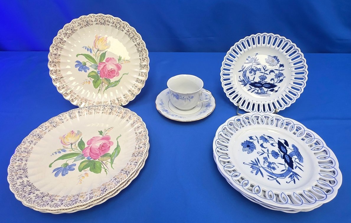 Assorted Fine China Plates and Teacups