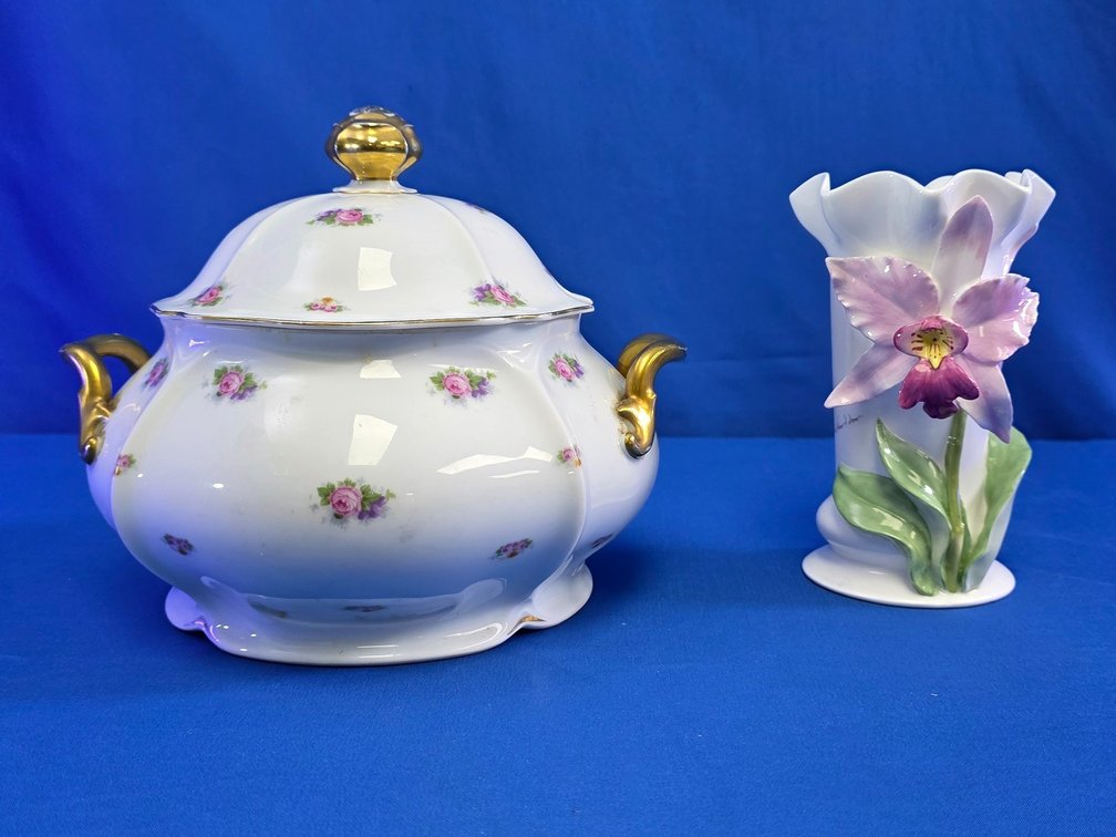 Bohemia Porcelain Soup Tureen & NKH Fleur Vase
