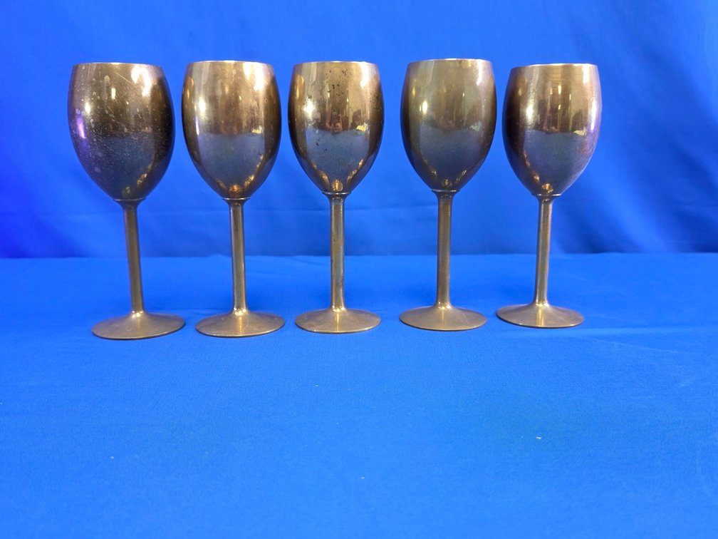 (5) Brass Wine Goblets