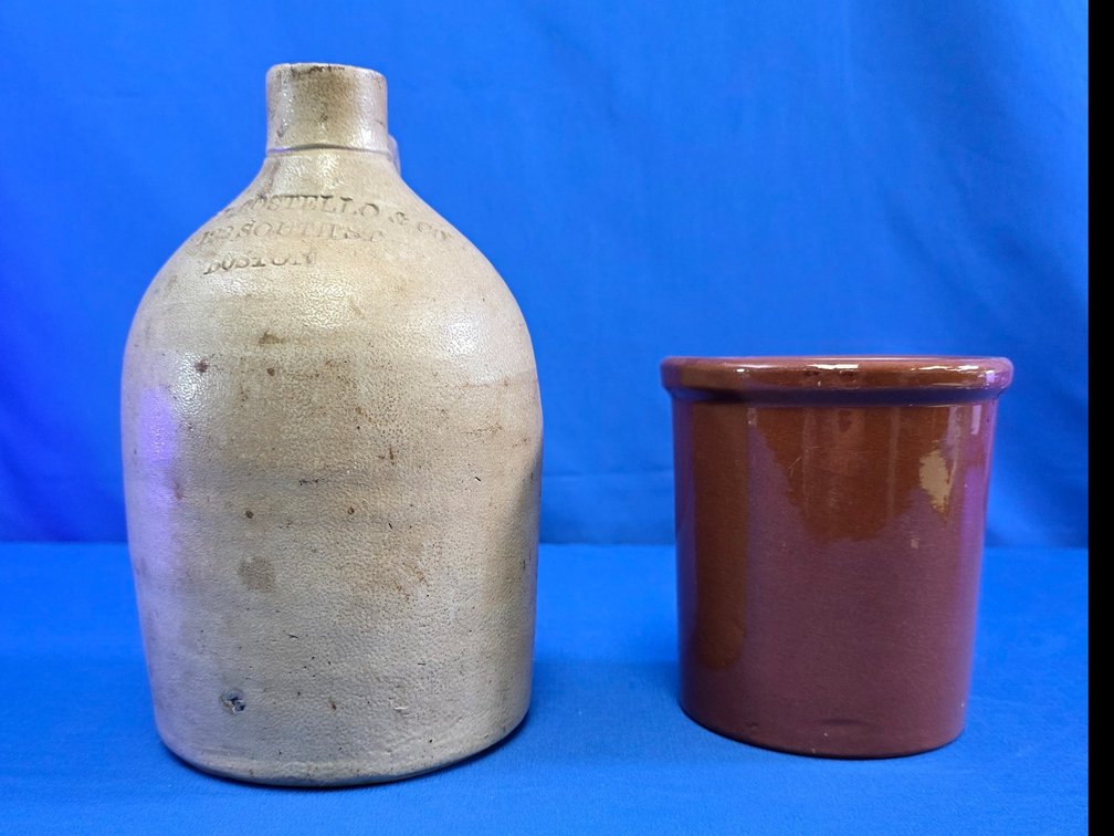 Antique .H. Costello & Co. Stoneware Jug & Crock