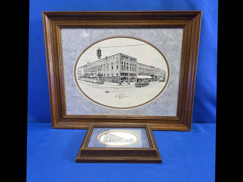 (2) Framed Don Northcutt Limited Edition Downtown Tullahoma Prints