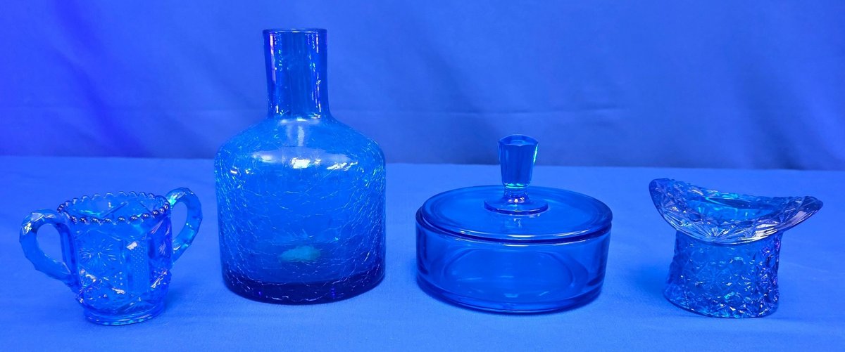 Vintage Cobalt Blue Glassware Assortment