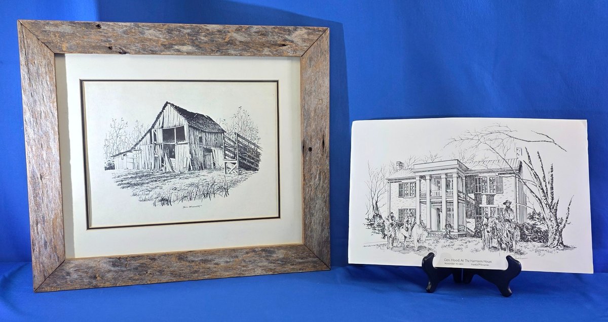 Don Northcutt Framed Print & Gen. Hood At The Harrison House Print