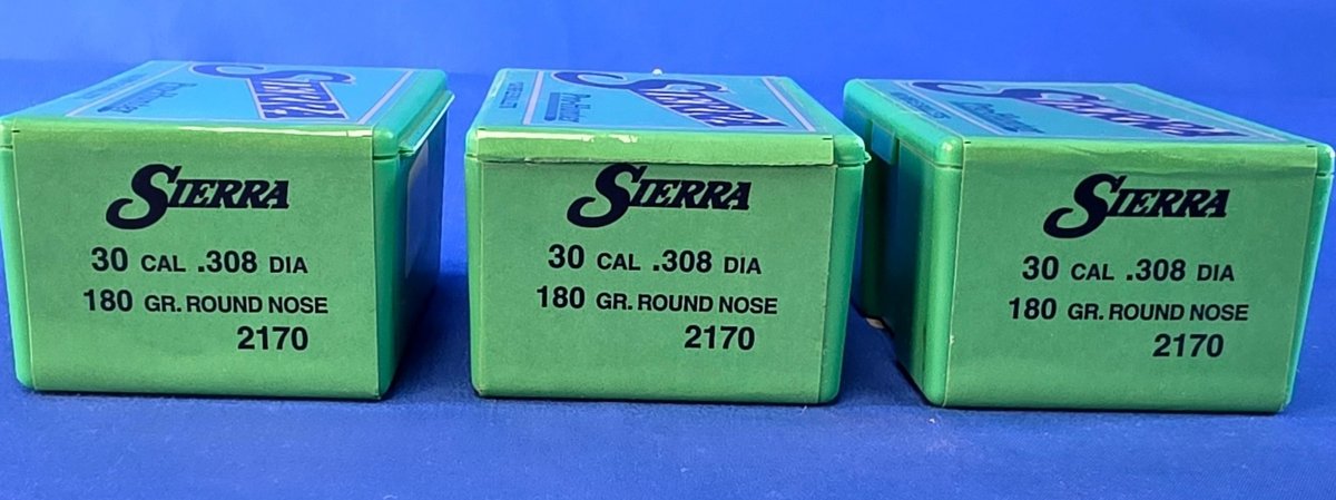 (3) Boxes of Sierra 30 Cal .308 Dia 180 Gr Rifle Bullets