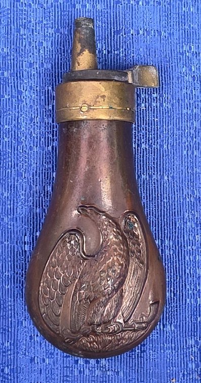 Vintage Copper and Brass Black Powder Flask