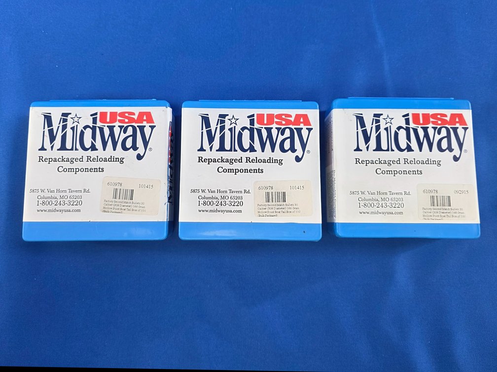 (287) pcs. of  Midway USA .30 Caliber 168 Grain HPBT Bullets
