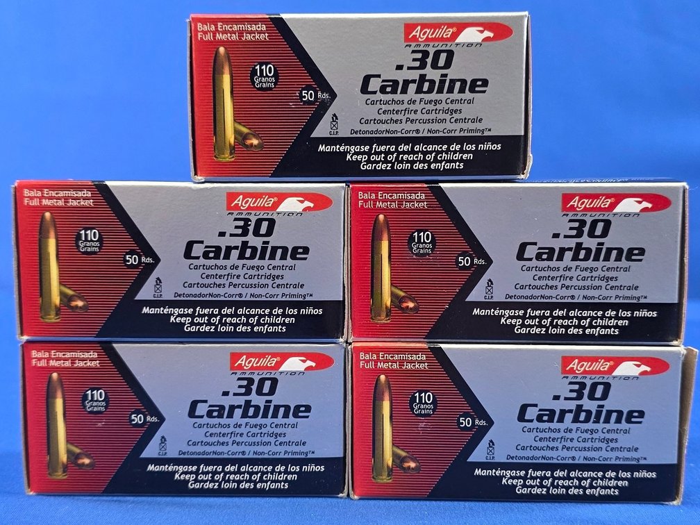 (250) rnds. of Aguila .30 Carbine 110-Grain FMJ Ammunition.