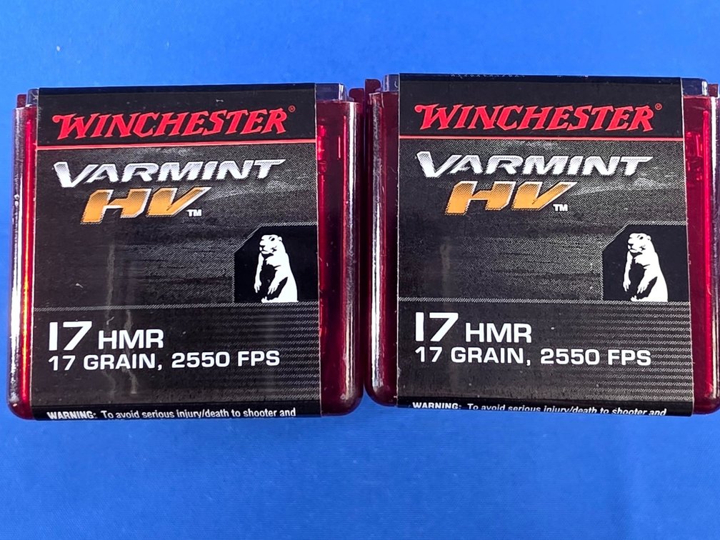 (2) boxes of Winchester Varmint HV 17 HMR Ammunition