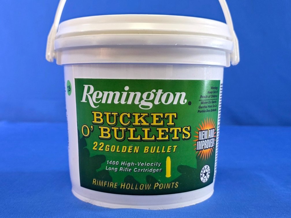 Remington 22 Golden Bullet Bucket O' Bullets Ammunition - (1400) rnds.