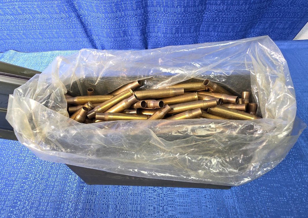 (290) pcs. 30-06 Brass W/ Metal Ammo Can