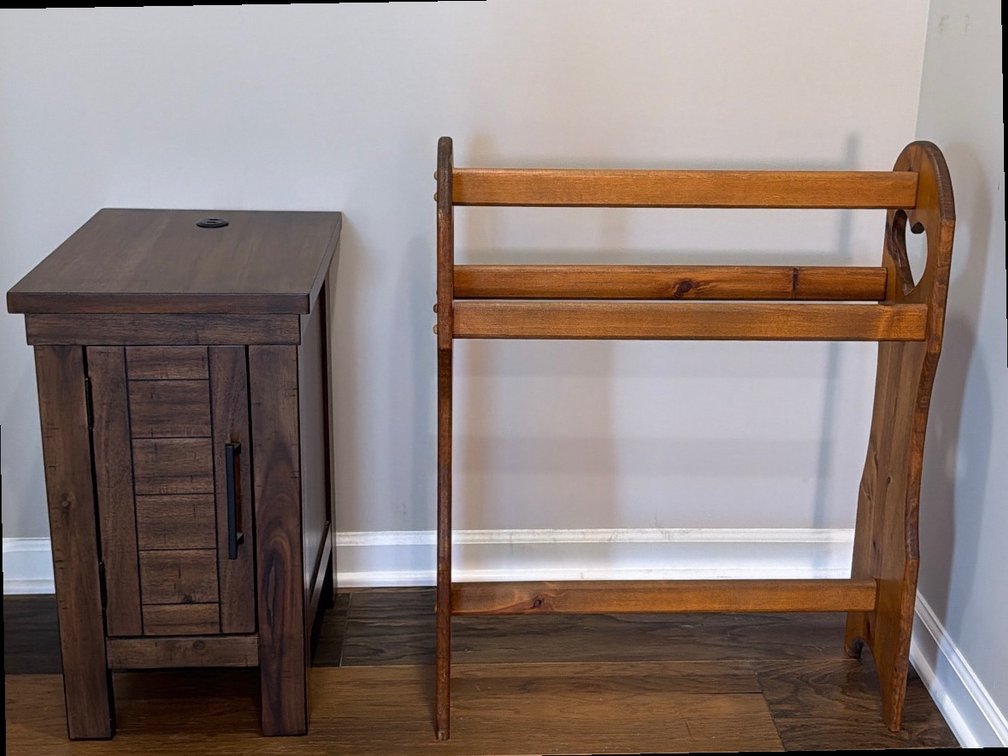 Wood Side Cabinet & Wood Quilt Rack (LPO)