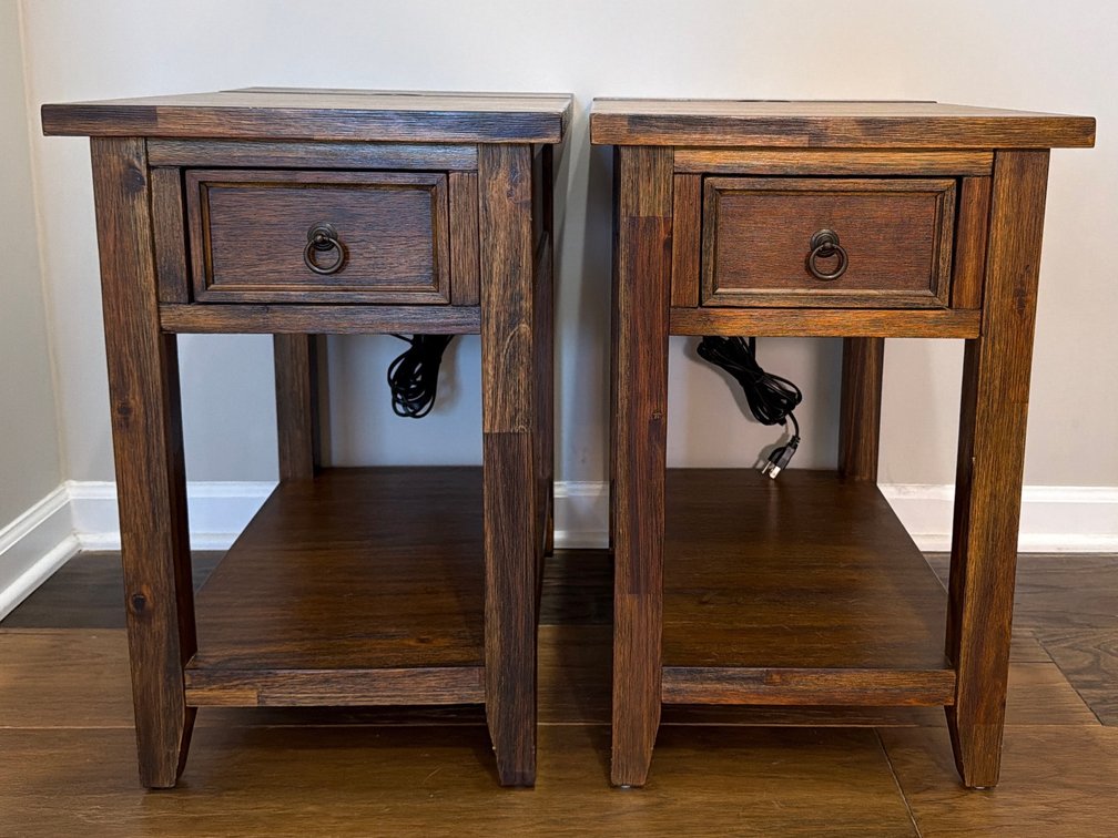 Pair Wood Side Tables (LPO)