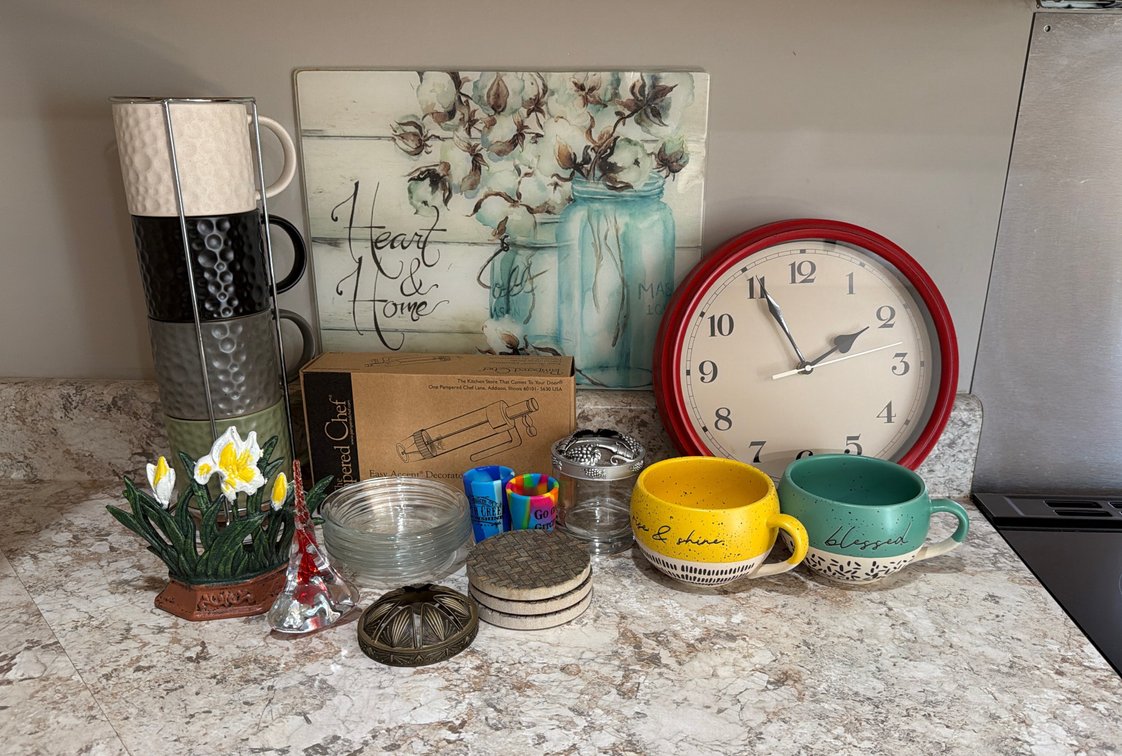 Wall Clock, Ceramic Mugs, Kitchenware & More (LPO)