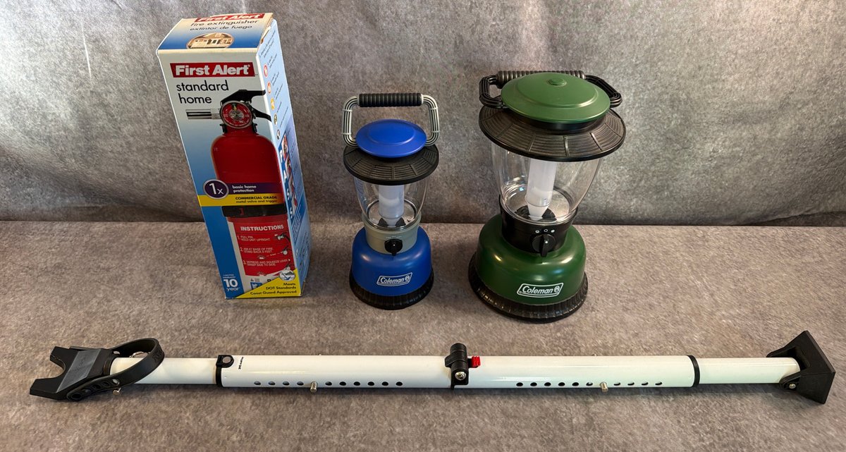 Fire Extinguisher, Electric Lanterns, and Security Bar (LPO)