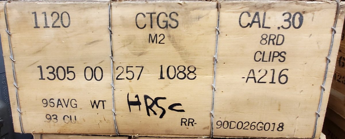 (1120) Rds .30 Cal.in (4) Ammo Cans, in 8 Rd. Clips w/Wooden Crate (LPO)