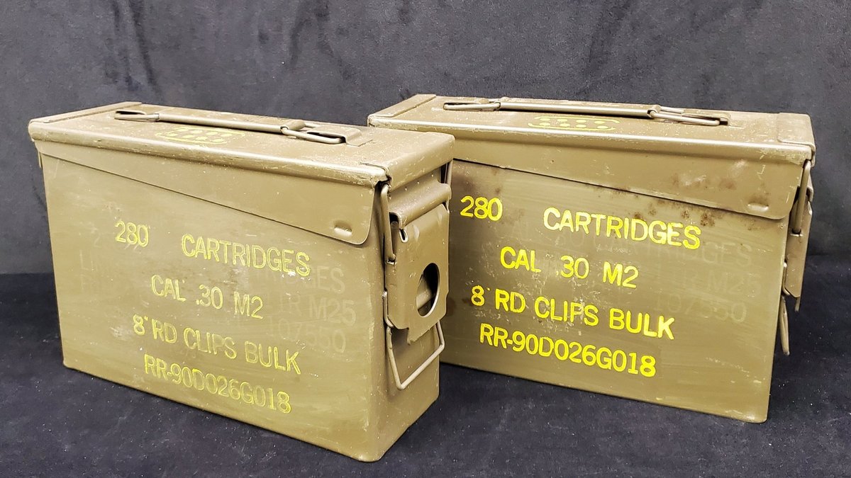  (560) Rds .30 Cal. in (8) Rd. Clips in (2) Ammo Cans