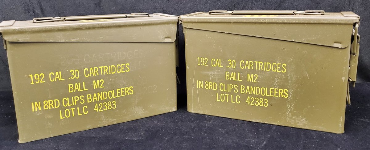  (384) Rds. .30 Cal in (2) Ammo Cans in 8 Rd. Clips, Bandoleers.