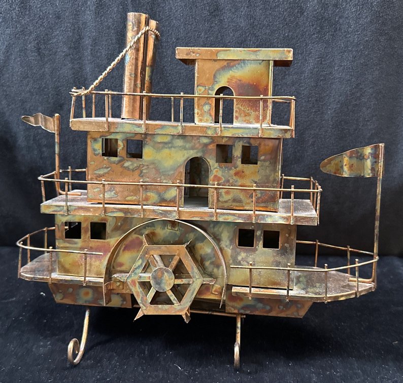 Brass Steam Ferry Music Box