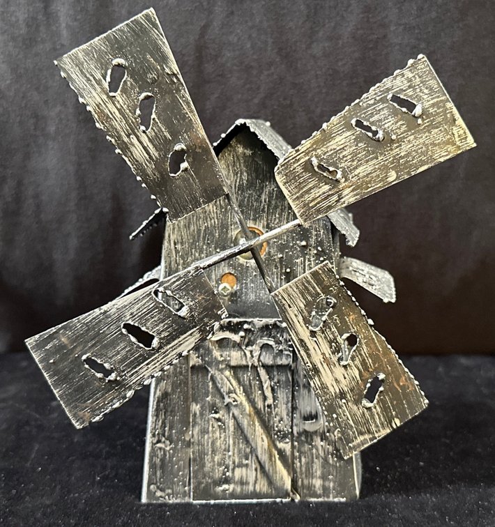 Pewter Wind Mill Music Box