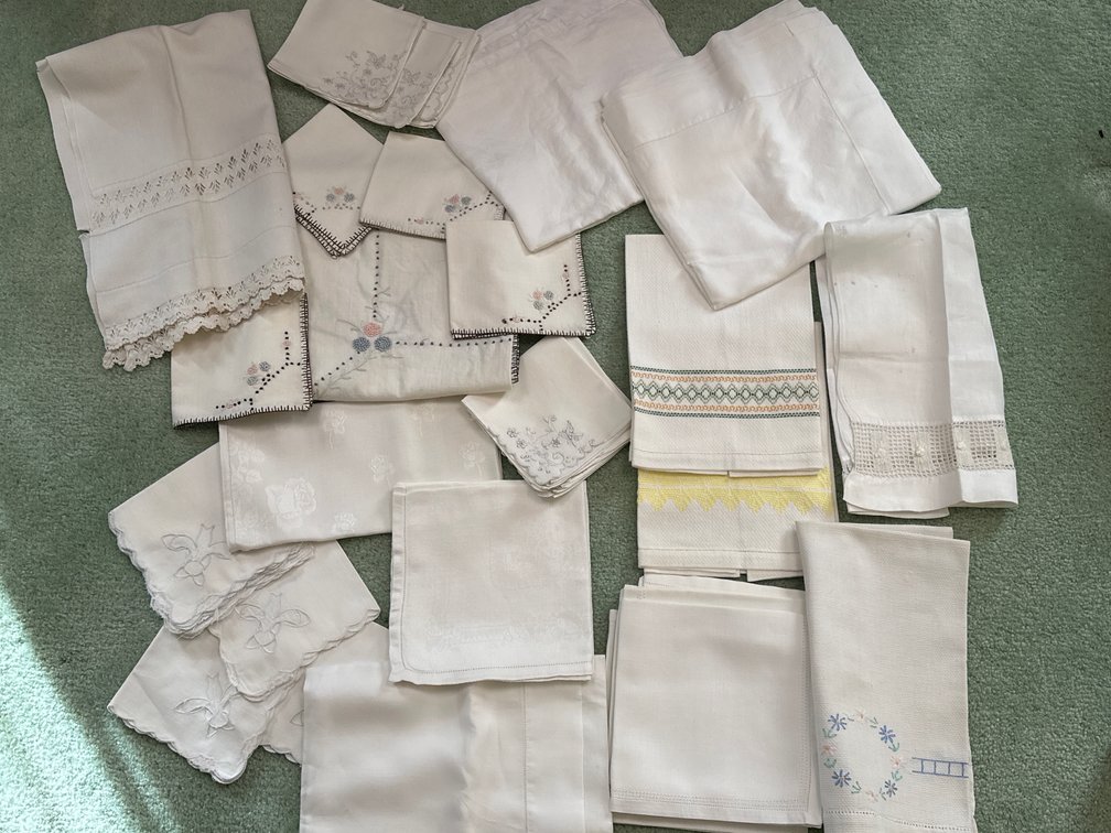 Vintage Linen Table Cloth and more