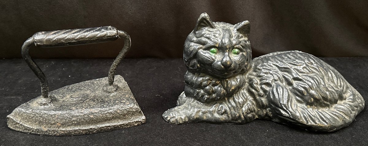 Vintage Cast Iron Press and Cast Iron Door Stop (LPO)