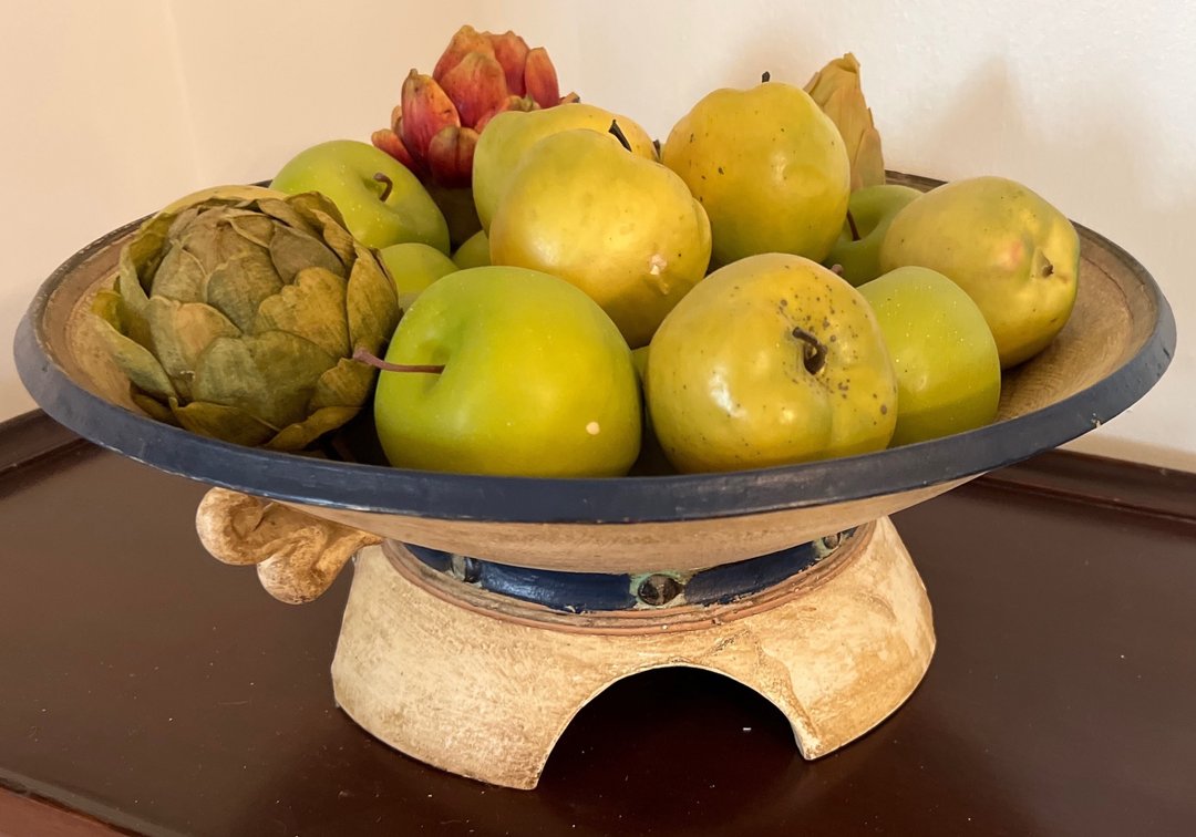 Large Decorative Console Bowl w/Fruit