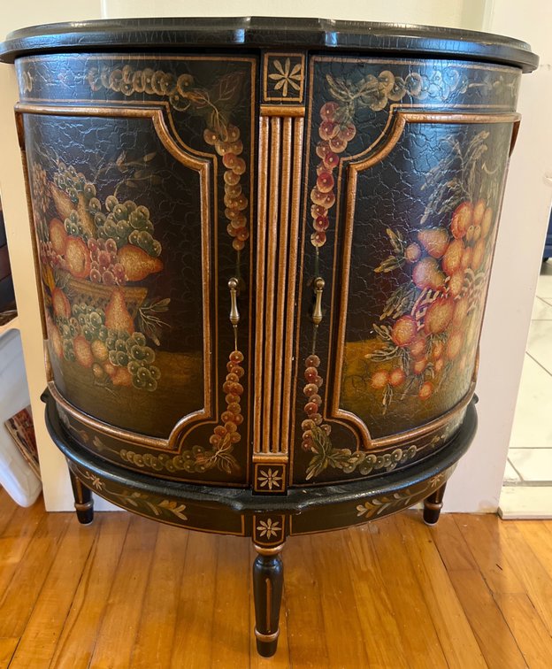 Painted Demi-Lune Cabinet with Shelf (LPO)