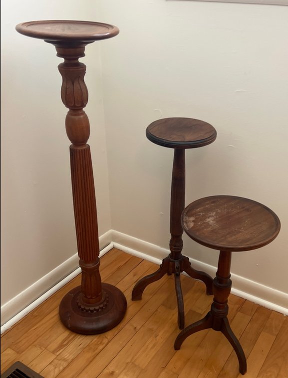 (3) Wood Plant Stands/Pedestals (LPO)