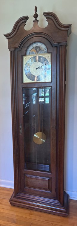 Howard Miller Grandfather Clock w/Bevelled Glass Door & Key (LPO)