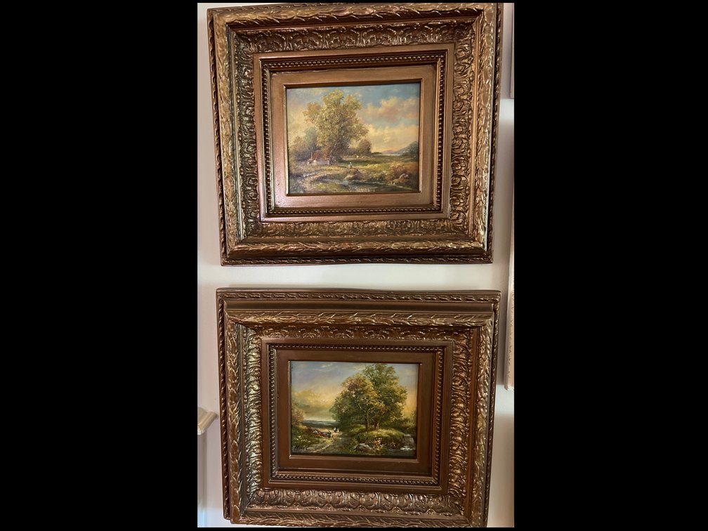 Pair of Landscape Paintings in Ornate Frames (LPO)