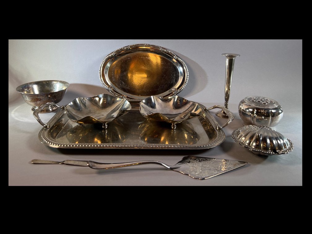 Large Lot of Assorted Silverplate with Flower Frog and more (LPO)