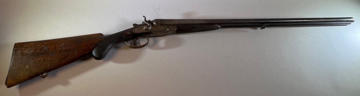 Antique Double Barrel Rabbit-Ear Shotgun (LPO) Please see firearms terms in the description.