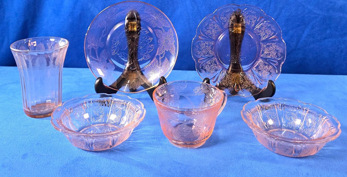 (6) Pieces Pink Depression Glass