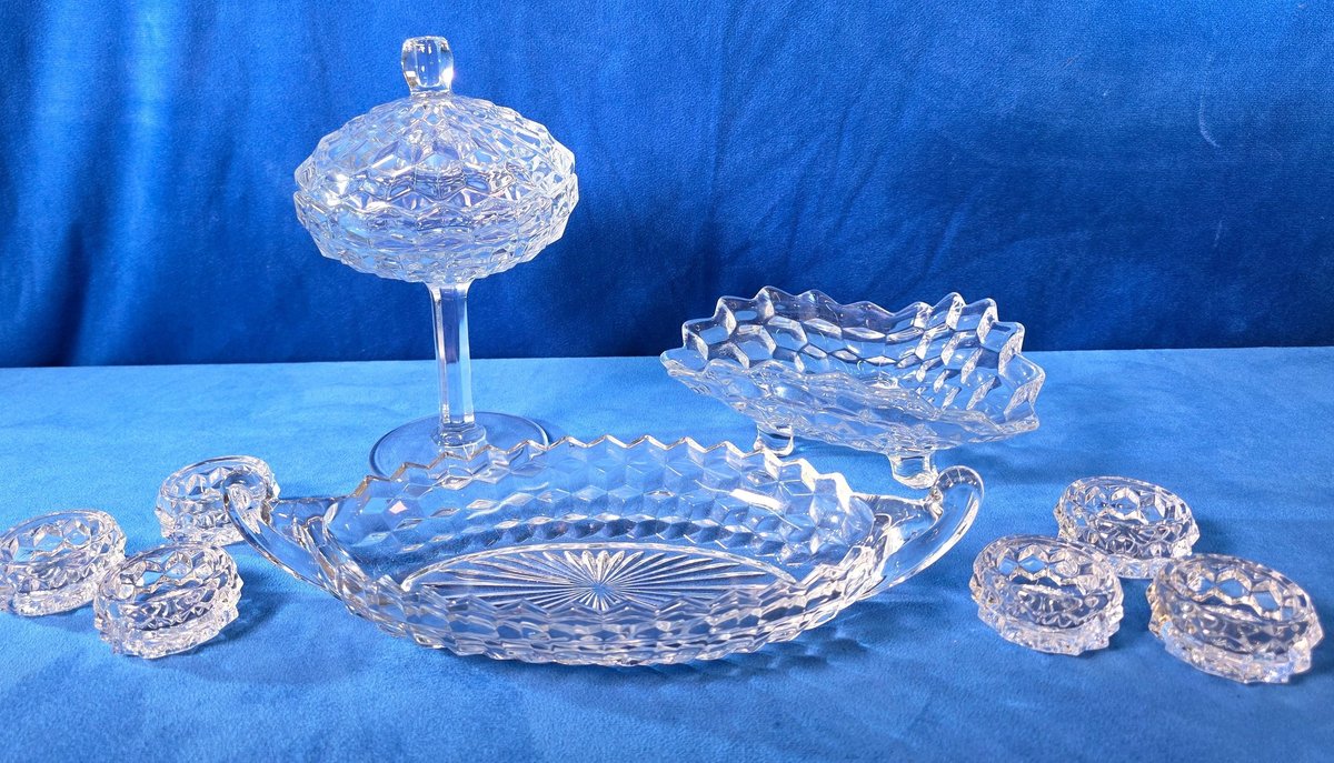 (9) Pieces Fostoria Glassware Including Pedestal Candy Dish & More (LPO)